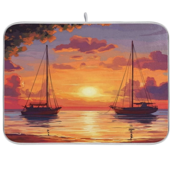 Kitchen Drying Mat 16x18In Drying Dish Mat Dish Drying Mats Kitchen Countertop Multi-Function Drain Drying Mat Kitchen Table Setting Sun
