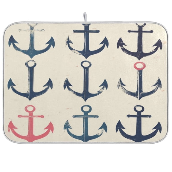 Kitchen Drying Mat 16x18In Drying Dish Mat Dish Drying Mats Kitchen Countertop Multi-Function Drain Drying Mat Kitchen Table Ship Anchor