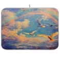 thumbnail image 1 of Kitchen Drying Mat 16x18In Drying Dish Mat Dish Drying Mats Kitchen Countertop Multi-Function Drain Drying Mat Kitchen Table Sky Beautiful Dove, 1 of 8
