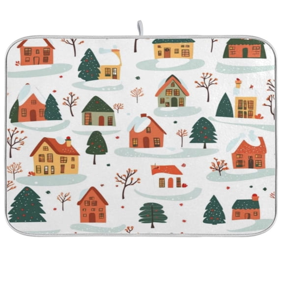 Kitchen Drying Mat 16x18In Drying Dish Mat Dish Drying Mats Kitchen Countertop Multi-Function Drain Drying Mat Kitchen Table Snow House