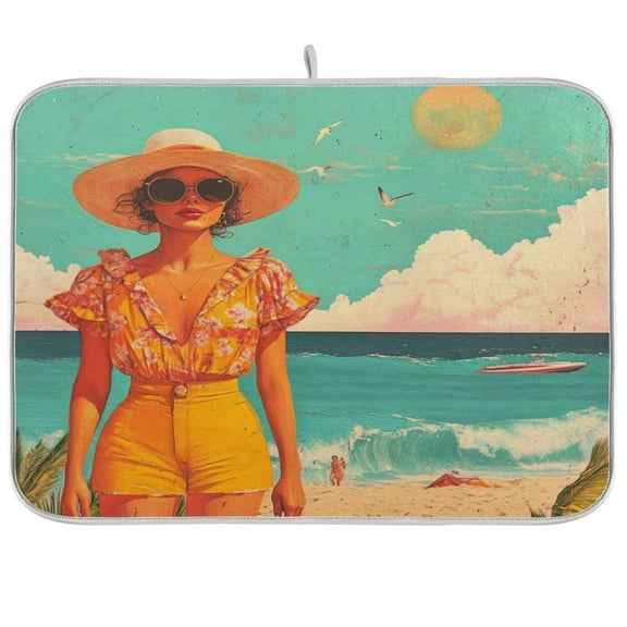 Kitchen Drying Mat 16x18In Drying Dish Mat Dish Drying Mats Kitchen Countertop Multi-Function Drain Drying Mat Kitchen Table Summer Beauty