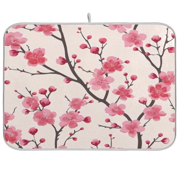 Kitchen Drying Mat 16x18In Drying Dish Mat Dish Drying Mats Kitchen Countertop Multi-Function Drain Drying Mat Kitchen Table Twig Flower