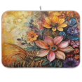 thumbnail image 1 of Kitchen Drying Mat 16x18In Drying Dish Mat Dish Drying Mats Kitchen Countertop Multi-Function Drain Drying Mat Kitchen Table Two Flowers, 1 of 8
