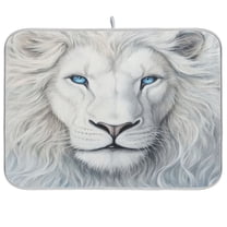 Kitchen Drying Mat 16x18In Drying Dish Mat Dish Drying Mats Kitchen Countertop Multi-Function Drain Drying Mat Kitchen Table White Lion Face