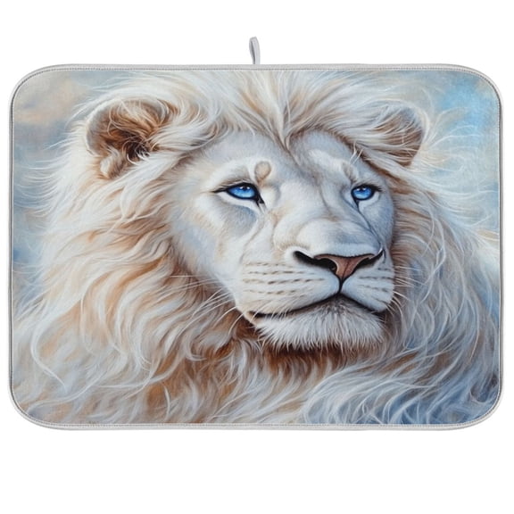 Kitchen Drying Mat 16x18In Drying Dish Mat Dish Drying Mats Kitchen Countertop Multi-Function Drain Drying Mat Kitchen Table White Lion