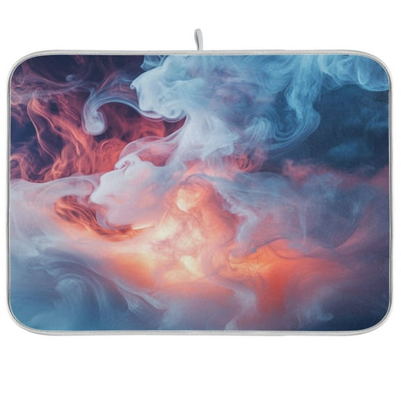 Kitchen Drying Mat 16x18In Drying Dish Mat Dish Drying Mats Kitchen Countertop Multi-Function Drain Drying Mat Kitchen Table White Smoke