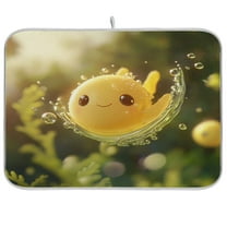 Kitchen Drying Mat 16x18In Drying Dish Mat Dish Drying Mats Kitchen Countertop Multi-Function Drain Drying Mat Kitchen Table Yellow Ball