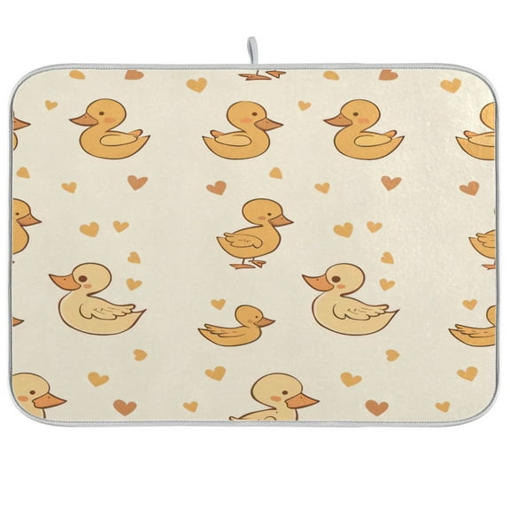 Kitchen Drying Mat 16x18In Drying Dish Mat Dish Drying Mats Kitchen Countertop Multi-Function Drain Drying Mat Kitchen Table Yellow Duck