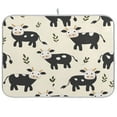 thumbnail image 1 of Kitchen Drying Mat 18x24In Drying Dish Mat Dish Drying Mats Kitchen Countertop Multi-Function Drain Drying Mat Kitchen Table Black Cow, 1 of 8