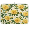 thumbnail image 1 of Kitchen Drying Mat 18x24In Drying Dish Mat Dish Drying Mats Kitchen Countertop Multi-Function Drain Drying Mat Kitchen Table Lovely Big Yellow Roses, 1 of 8