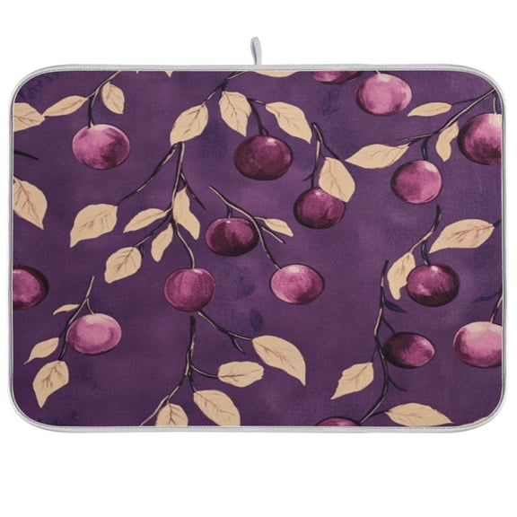 Kitchen Drying Mat 18x24In Drying Dish Mat Dish Drying Mats Kitchen Countertop Multi-Function Drain Drying Mat Kitchen Table Purple Plum