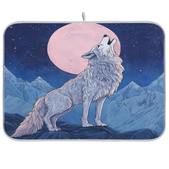 Kitchen Drying Mat 18x24In Drying Dish Mat Dish Drying Mats Kitchen Countertop Multi-Function Drain Drying Mat Kitchen Table Roaring Wolf