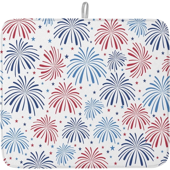 Kitchen Drying Mat for Counter Carrots Seamless Spring Easter Absorbent Dish Mats Foldable Microfiber Drainer Pad Farm Vegetables White Plate Holder Mat for Countertop Sink Decor