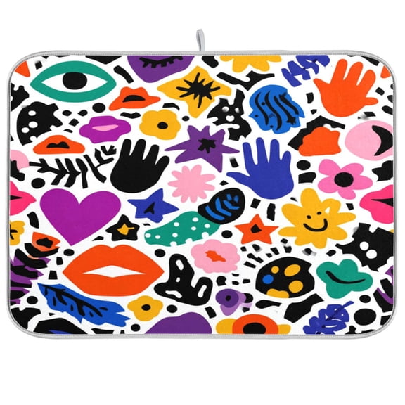 Kitchen Drying Mat Kitchen Drying Pad 16x18In Drying Dish Mat Dish Drying Mats Kitchen Countertop Multi-Function Drain Drying Mat Abstract Pattern