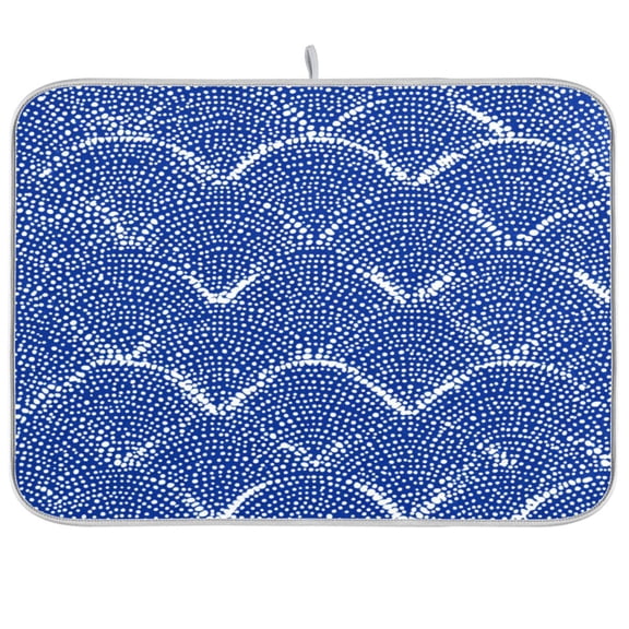 Kitchen Drying Mat Kitchen Drying Pad 16x18In Drying Dish Mat Dish Drying Mats Kitchen Countertop Multi-Function Drain Drying Mat Azure Chevron Zigzag Lines