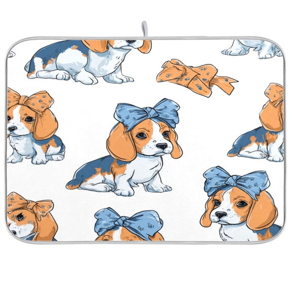 Kitchen Drying Mat Kitchen Drying Pad 16x18In Drying Dish Mat Dish Drying Mats Kitchen Countertop Multi-Function Drain Drying Mat Beagle