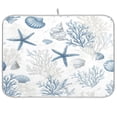 thumbnail image 1 of Kitchen Drying Mat Kitchen Drying Pad 16x18In Drying Dish Mat Dish Drying Mats Kitchen Countertop Multi-Function Drain Drying Mat Beautiful Blue Starfish, 1 of 8