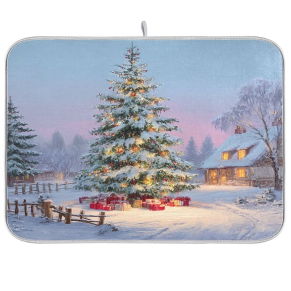 Kitchen Drying Mat Kitchen Drying Pad 16x18In Drying Dish Mat Dish Drying Mats Kitchen Countertop Multi-Function Drain Drying Mat Beautiful Christmas