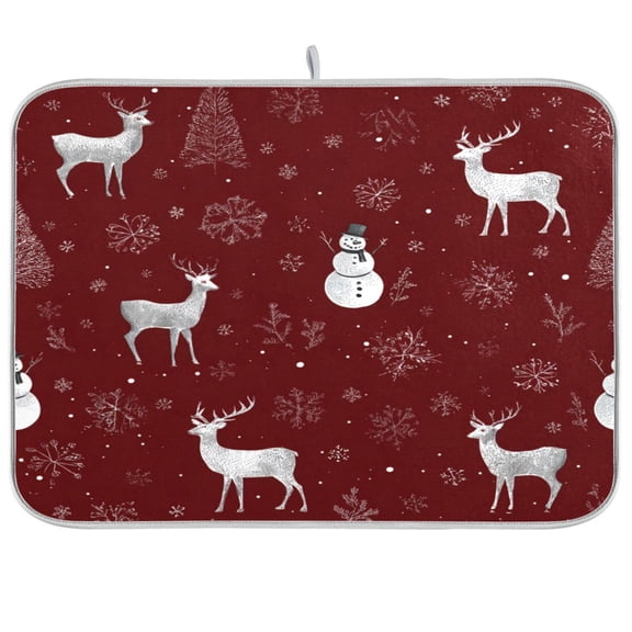 Kitchen Drying Mat Kitchen Drying Pad 16x18In Drying Dish Mat Dish Drying Mats Kitchen Countertop Multi-Function Drain Drying Mat Beautiful Christmas Elements Cute