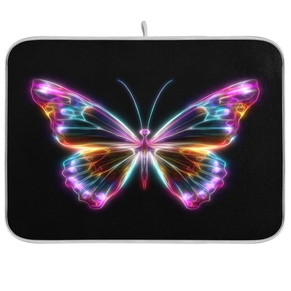 Kitchen Drying Mat Kitchen Drying Pad 16x18In Drying Dish Mat Dish Drying Mats Kitchen Countertop Multi-Function Drain Drying Mat Beautiful Colorful Butterfly