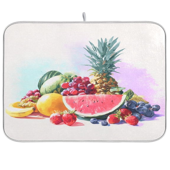 Kitchen Drying Mat Kitchen Drying Pad 16x18In Drying Dish Mat Dish Drying Mats Kitchen Countertop Multi-Function Drain Drying Mat Beautiful Fruit