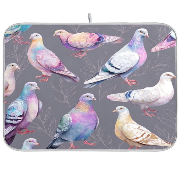 Kitchen Drying Mat Kitchen Drying Pad 16x18In Drying Dish Mat Dish Drying Mats Kitchen Countertop Multi-Function Drain Drying Mat Beautiful Pigeon