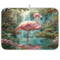thumbnail image 1 of Kitchen Drying Mat Kitchen Drying Pad 16x18In Drying Dish Mat Dish Drying Mats Kitchen Countertop Multi-Function Drain Drying Mat Beautiful Pink Flamingo, 1 of 8