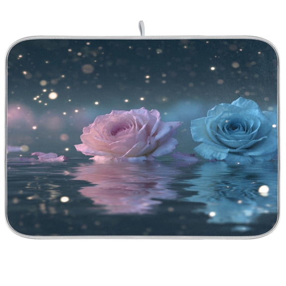 Kitchen Drying Mat Kitchen Drying Pad 16x18In Drying Dish Mat Dish Drying Mats Kitchen Countertop Multi-Function Drain Drying Mat Beautiful Roses