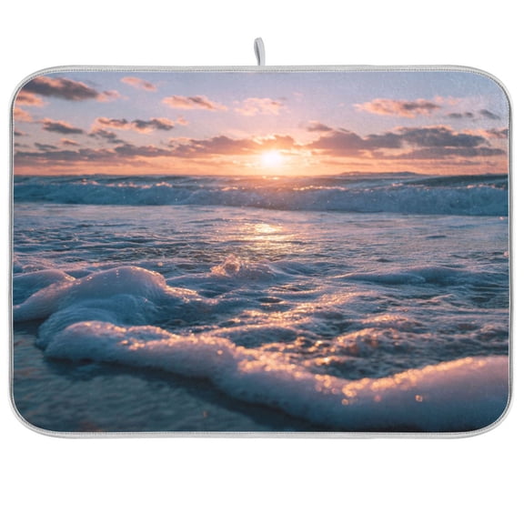 Kitchen Drying Mat Kitchen Drying Pad 16x18In Drying Dish Mat Dish Drying Mats Kitchen Countertop Multi-Function Drain Drying Mat Beautiful Sea