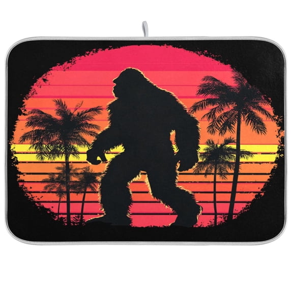 Kitchen Drying Mat Kitchen Drying Pad 16x18In Drying Dish Mat Dish Drying Mats Kitchen Countertop Multi-Function Drain Drying Mat Bigfoot Pattern