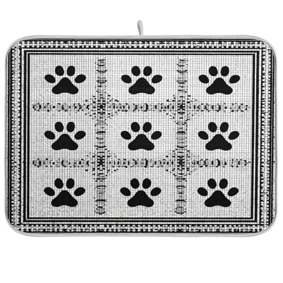 Kitchen Drying Mat Kitchen Drying Pad 16x18In Drying Dish Mat Dish Drying Mats Kitchen Countertop Multi-Function Drain Drying Mat Black Claws