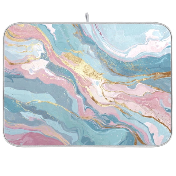 Kitchen Drying Mat Kitchen Drying Pad 16x18In Drying Dish Mat Dish Drying Mats Kitchen Countertop Multi-Function Drain Drying Mat Blue Pink Colors
