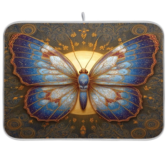 Kitchen Drying Mat Kitchen Drying Pad 16x18In Drying Dish Mat Dish Drying Mats Kitchen Countertop Multi-Function Drain Drying Mat Bright Butterfly Sun