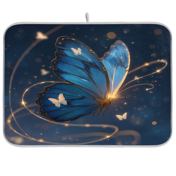 Kitchen Drying Mat Kitchen Drying Pad 16x18In Drying Dish Mat Dish Drying Mats Kitchen Countertop Multi-Function Drain Drying Mat Butterflies Flutter