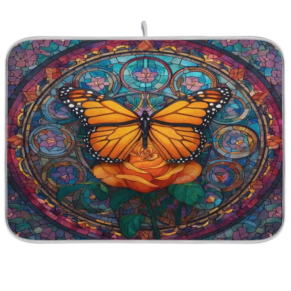 Kitchen Drying Mat Kitchen Drying Pad 16x18In Drying Dish Mat Dish Drying Mats Kitchen Countertop Multi-Function Drain Drying Mat Butterfly Delicate Petal
