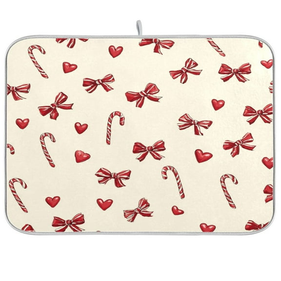 Kitchen Drying Mat Kitchen Drying Pad 16x18In Drying Dish Mat Dish Drying Mats Kitchen Countertop Multi-Function Drain Drying Mat Christmas Bow