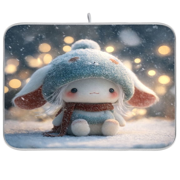 Kitchen Drying Mat Kitchen Drying Pad 16x18In Drying Dish Mat Dish Drying Mats Kitchen Countertop Multi-Function Drain Drying Mat Christmas Sprite