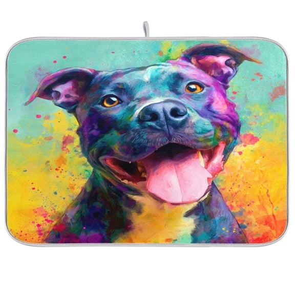 Kitchen Drying Mat Kitchen Drying Pad 16x18In Drying Dish Mat Dish Drying Mats Kitchen Countertop Multi-Function Drain Drying Mat Colored Dog