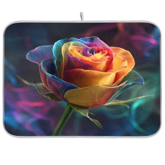 Kitchen Drying Mat Kitchen Drying Pad 16x18In Drying Dish Mat Dish Drying Mats Kitchen Countertop Multi-Function Drain Drying Mat Colored Rose
