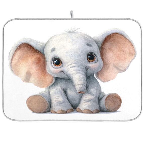 Kitchen Drying Mat Kitchen Drying Pad 16x18In Drying Dish Mat Dish Drying Mats Kitchen Countertop Multi-Function Drain Drying Mat Creative Elephant Collage