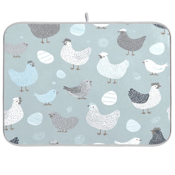 Kitchen Drying Mat Kitchen Drying Pad 16x18In Drying Dish Mat Dish Drying Mats Kitchen Countertop Multi-Function Drain Drying Mat Cute Chick