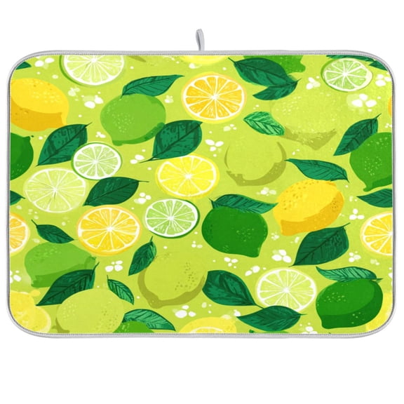 Kitchen Drying Mat Kitchen Drying Pad 16x18In Drying Dish Mat Dish Drying Mats Kitchen Countertop Multi-Function Drain Drying Mat Cute Lemon