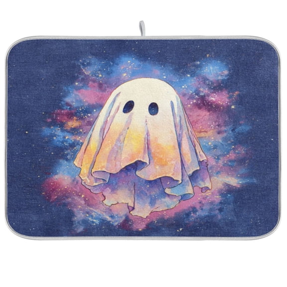 Kitchen Drying Mat Kitchen Drying Pad 16x18In Drying Dish Mat Dish Drying Mats Kitchen Countertop Multi-Function Drain Drying Mat Cute Pastel Ghost