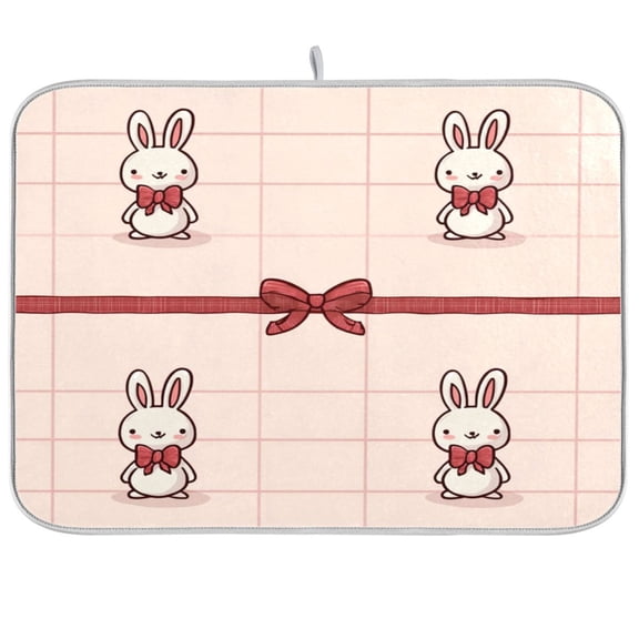 Kitchen Drying Mat Kitchen Drying Pad 16x18In Drying Dish Mat Dish Drying Mats Kitchen Countertop Multi-Function Drain Drying Mat Cute Rabbit Pattern