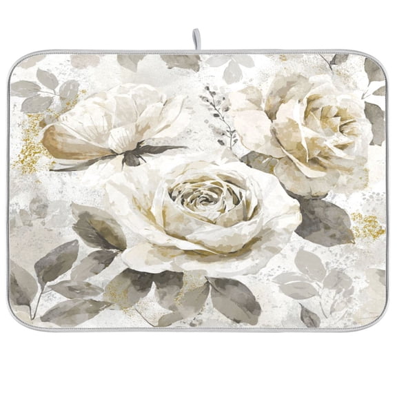 Kitchen Drying Mat Kitchen Drying Pad 16x18In Drying Dish Mat Dish Drying Mats Kitchen Countertop Multi-Function Drain Drying Mat Dainty Delicate Floral Flowers