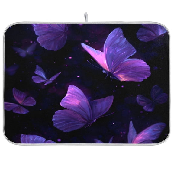 Kitchen Drying Mat Kitchen Drying Pad 16x18In Drying Dish Mat Dish Drying Mats Kitchen Countertop Multi-Function Drain Drying Mat Dreamy Ethereal Butterflies
