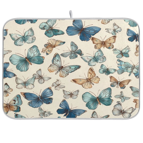 Kitchen Drying Mat Kitchen Drying Pad 16x18In Drying Dish Mat Dish Drying Mats Kitchen Countertop Multi-Function Drain Drying Mat Exquisite Butterfly Artwork