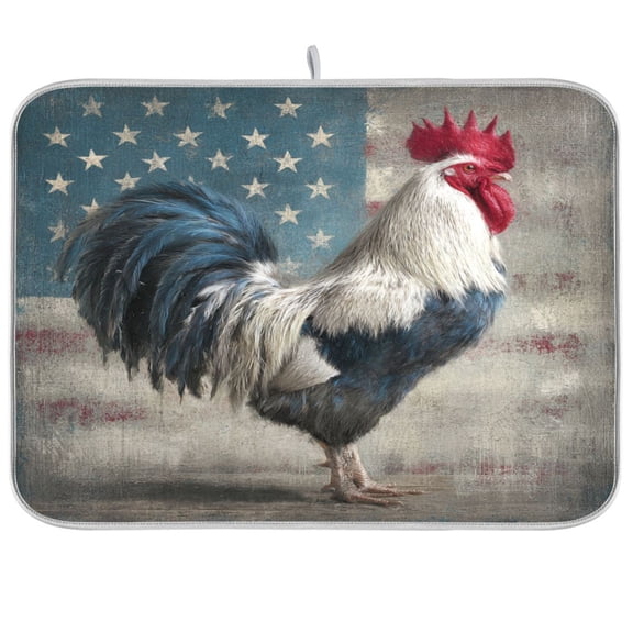 Kitchen Drying Mat Kitchen Drying Pad 16x18In Drying Dish Mat Dish Drying Mats Kitchen Countertop Multi-Function Drain Drying Mat Fierce Rooster