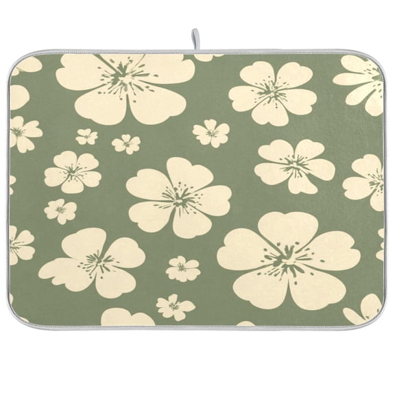 Kitchen Drying Mat Kitchen Drying Pad 16x18In Drying Dish Mat Dish Drying Mats Kitchen Countertop Multi-Function Drain Drying Mat Flower Seamless