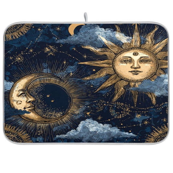 Kitchen Drying Mat Kitchen Drying Pad 16x18In Drying Dish Mat Dish Drying Mats Kitchen Countertop Multi-Function Drain Drying Mat Golden Sun